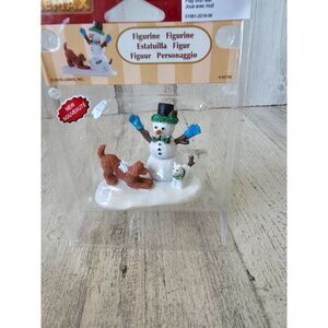 Lemax Play with me snowman dog Xmas village accessory new